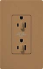 Lutron SCR-15-DDTR-TC Claro Satin Tamper Resistant 15A Duplex Receptacle for Dimming Use in Terracotta