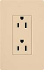 Lutron SCR-15-DS Claro Satin 15A Duplex Receptacle, Not Tamper Resistant, in Desert Stone