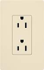 Lutron SCR-15-ES Claro Satin 15A Duplex Receptacle, Not Tamper Resistant, in Eggshell