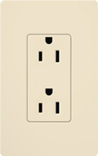 Lutron SCR-15-ES Claro Satin 15A Duplex Receptacle, Not Tamper Resistant, in Eggshell