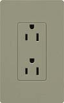 Lutron SCR-15-GB Claro Satin 15A Duplex Receptacle, Not Tamper Resistant, in Greenbriar