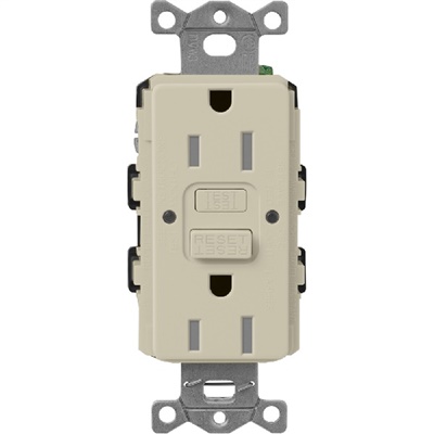 Lutron SCR-15-GFST-CY  Claro Satin Self-Testing Tamper Resistant 15A GFCI Receptacle in Clay