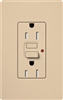 Lutron SCR-15-GFST-DS Claro Satin Self-Testing Tamper Resistant 15A GFCI Receptacle, in Desert Stone