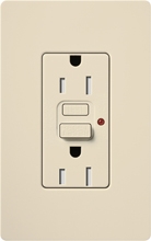 Lutron SCR-15-GFST-ES Claro Satin Self-Testing Tamper Resistant 15A GFCI Receptacle, in Eggshell