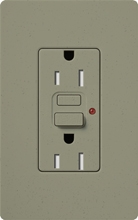 Lutron SCR-15-GFST-GB Claro Satin Self-Testing Tamper Resistant 15A GFCI Receptacle, in Greenbriar