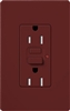 Lutron SCR-15-GFST-MR Claro Satin Self-Testing Tamper Resistant 15A GFCI Receptacle, in Merlot