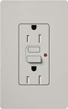 Lutron SCR-15-GFST-PD Claro Satin Self-Testing Tamper Resistant 15A GFCI Receptacle, in Palladium