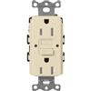 Lutron SCR-15-GFST-SD  Claro Satin Self-Testing Tamper Resistant 15A GFCI Receptacle in Sand