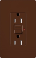 Lutron SCR-15-GFST-SI Claro Satin Self-Testing Tamper Resistant 15A GFCI Receptacle, in Sienna