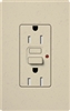 Lutron SCR-15-GFST-ST Claro Satin Self-Testing Tamper Resistant 15A GFCI Receptacle, in Stone