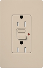 Lutron SCR-15-GFST-TP Claro Satin Self-Testing Tamper Resistant 15A GFCI Receptacle, in Taupe