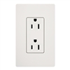 Lutron SCR-15-GFTR-SW Claro Satin Tamper Resistant 15A GFCI Receptacle in Snow (Replaced by SCR-15-GFST-SW)