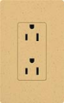 Lutron SCR-15-GS Claro Satin 15A Duplex Receptacle, Not Tamper Resistant, in Goldstone