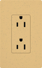 Lutron SCR-15-GS Claro Satin 15A Duplex Receptacle, Not Tamper Resistant, in Goldstone