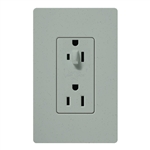 Lutron SCR-15-HDTR-BG Claro Satin Tamper Resistant 15A Split Duplex Receptacle Half for Dimming Use in Bluestone