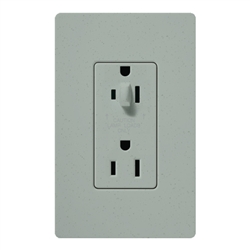 Lutron SCR-15-HDTR-BG Claro Satin Tamper Resistant 15A Split Duplex Receptacle Half for Dimming Use in Bluestone