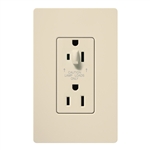 Lutron SCR-15-HDTR-ES Claro Satin Tamper Resistant 15A Split Duplex Receptacle Half for Dimming Use in Eggshell