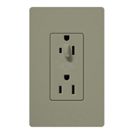 Lutron SCR-15-HDTR-GB Claro Satin Tamper Resistant 15A Split Duplex Receptacle Half for Dimming Use in Greenbriar