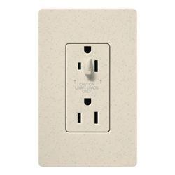 Lutron SCR-15-HDTR-LS Claro Satin Tamper Resistant 15A Split Duplex Receptacle Half for Dimming Use in Limestone