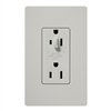 Lutron SCR-15-HDTR-PD Claro Satin Tamper Resistant 15A Split Duplex Receptacle Half for Dimming Use in Palladium