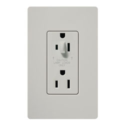 Lutron SCR-15-HDTR-PD Claro Satin Tamper Resistant 15A Split Duplex Receptacle Half for Dimming Use in Palladium