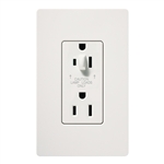 Lutron SCR-15-HDTR-SW Claro Satin Tamper Resistant 15A Split Duplex Receptacle Half for Dimming Use in Snow