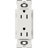 Lutron SCR-15-LG Claro Satin 15A Duplex Receptacle, Not Tamper Resistant in Lunar Gray