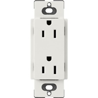 Lutron SCR-15-LG Claro Satin 15A Duplex Receptacle, Not Tamper Resistant in Lunar Gray