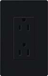 Lutron SCR-15-MN Claro Satin 15A Duplex Receptacle, Not Tamper Resistant, in Midnight