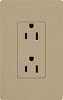 Lutron SCR-15-MS Claro Satin 15A Duplex Receptacle, Not Tamper Resistant, in Mocha Stone