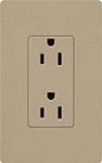 Lutron SCR-15-MS Claro Satin 15A Duplex Receptacle, Not Tamper Resistant, in Mocha Stone