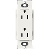 Lutron SCR-15-RW Claro Satin 15A Duplex Receptacle, Not Tamper Resistant in Architectural White