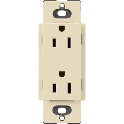 Lutron SCR-15-SD Claro Satin 15A Duplex Receptacle, Not Tamper Resistant in Sand