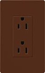 Lutron SCR-15-SI Claro Satin 15A Duplex Receptacle, Not Tamper Resistant, in Sienna