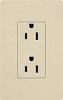 Lutron SCR-15-ST Claro Satin 15A Duplex Receptacle, Not Tamper Resistant, in Stone
