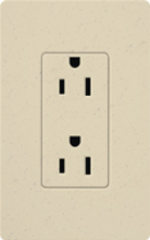 Lutron SCR-15-ST Claro Satin 15A Duplex Receptacle, Not Tamper Resistant, in Stone