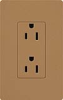 Lutron SCR-15-TC Claro Satin 15A Duplex Receptacle, Not Tamper Resistant, in Terracotta