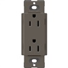 Lutron SCR-15-TF Claro Satin 15A Duplex Receptacle, Not Tamper Resistant in Truffle
