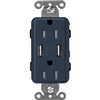 Lutron SCR-15-UBTR-DEClaro 15A Dual USB Receptacle, Tamper Resistant in Deep Sea