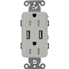 Lutron SCR-15-UBTR-PBClaro 15A Dual USB Receptacle, Tamper Resistant in Pebble