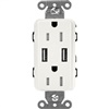 Lutron SCR-15-UBTR-RWClaro 15A Dual USB Receptacle, Tamper Resistant in Architectural White