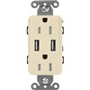 Lutron SCR-15-UBTR-SDClaro 15A Dual USB Receptacle, Tamper Resistant in Sand