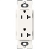 Lutron SCR-20-BW Claro Satin 20A Duplex Receptacle, Not Tamper Resistant in Brilliant White
