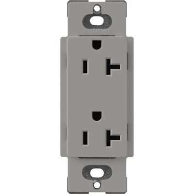 Lutron SCR-20-CS Claro Satin 20A Duplex Receptacle, Not Tamper Resistant in Cobblestone