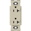 Lutron SCR-20-CY Claro Satin 20A Duplex Receptacle, Not Tamper Resistant in Clay