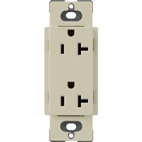 Lutron SCR-20-CY Claro Satin 20A Duplex Receptacle, Not Tamper Resistant in Clay