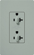 Lutron SCR-20-DDTR-BG Claro Satin Tamper Resistant 20A Duplex Receptacle for Dimming Use in Bluestone