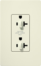 Lutron SCR-20-DDTR-BI Claro Satin Tamper Resistant 20A Duplex Receptacle for Dimming Use in Biscuit