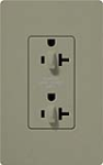 Lutron SCR-20-DDTR-GB Claro Satin Tamper Resistant 20A Duplex Receptacle for Dimming Use in Greenbriar