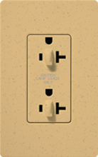 Lutron SCR-20-DDTR-GS Claro Satin Tamper Resistant 20A Duplex Receptacle for Dimming Use in Goldstone